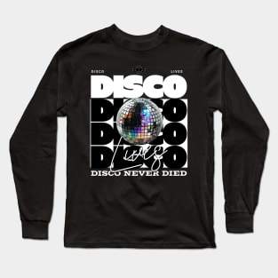 DISCO  - Lives Never Dies (White) Long Sleeve T-Shirt